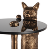 Unieke bijzettafel met kat 51*36*30 cm  | Clayre & Eef - Koperkleurig, Zwart Aluminium Side tableTafeltje