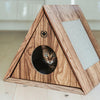 Canadian Cat Triangle huis katten krab- en slaapmeubel - duurzaam hoogwaardig karton - walnoot / bruin