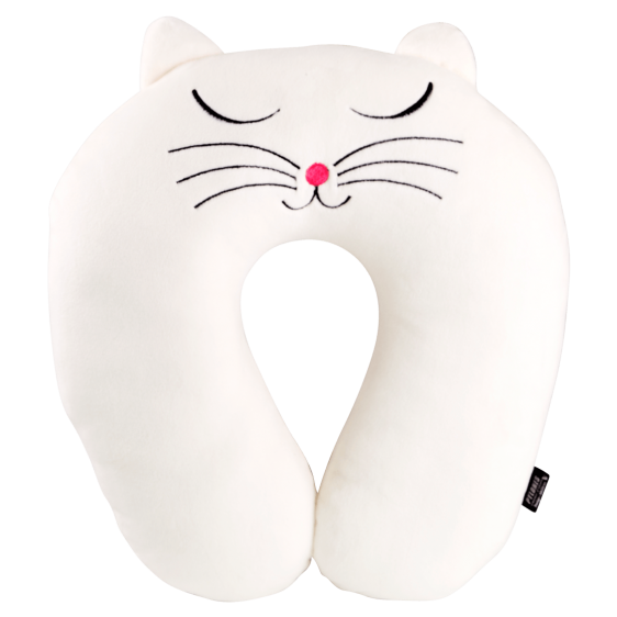 Cat My Neck - comfortabel nekkussen in de vorm van een kat - design - wit - 30 x 8 x 35 cm - vormvast