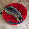 ROOS uniek kattenbed | Pet-Interiors rood / grijs 55 cm